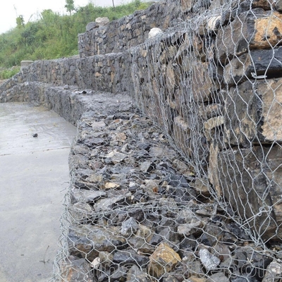 Galvanisierte Legierte Gebreitete Gabion-Sechseckenkörbe für Geogrid-Stützungen