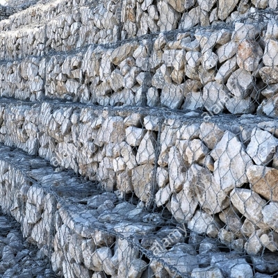 Galvanisierte Legierte Gebreitete Gabion-Sechseckenkörbe für Geogrid-Stützungen