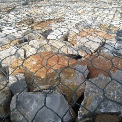 Galfan-beschichtete Gabion-Körbe mit 0,5 mm PVC-Beschichtung Zugfestigkeit 350-550N/mm2