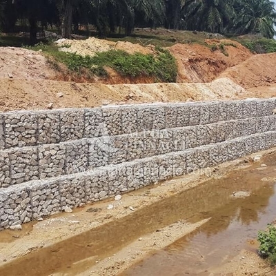 2.2 mm - 4.0 mm Drahtdurchmesser Galfan Gabion mit 65% - 80% offener Fläche